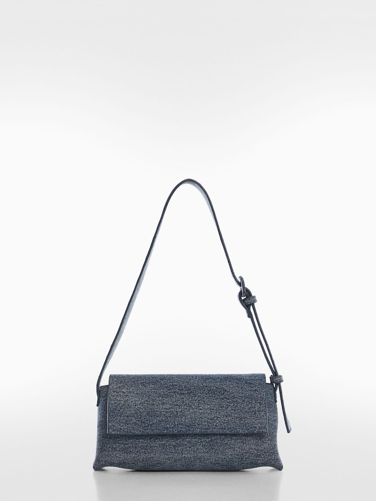 Mango Blue Denim Shoulder Bag - Image 2 of 4
