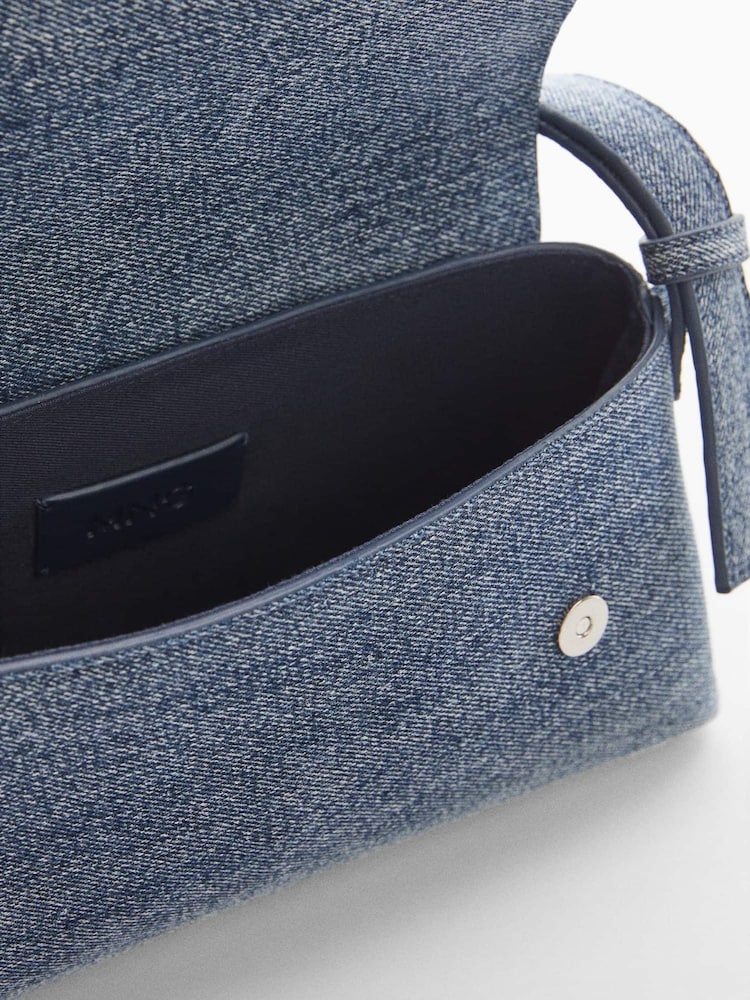 Mango Blue Denim Shoulder Bag - Image 4 of 4 Mango Blue Denim Shoulder Bag - Image 4 of 4