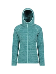 أزرق - Mountain Warehouse Womens Lleyn Melange Full Zip Fleece Hoodie - صورة 1 من 5