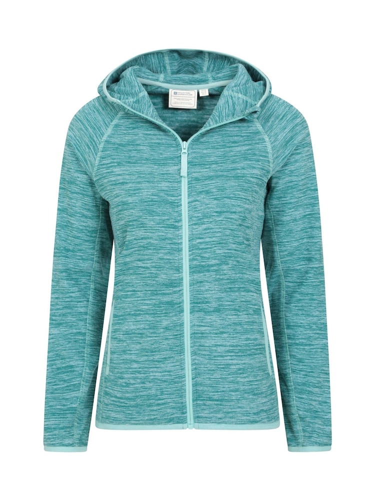 أزرق - Mountain Warehouse Womens Lleyn Melange Full Zip Fleece Hoodie - صورة 2 من 5