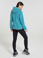 أزرق - Mountain Warehouse Womens Lleyn Melange Full Zip Fleece Hoodie - صورة 4 من 5