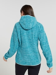 أزرق - Mountain Warehouse Womens Lleyn Melange Full Zip Fleece Hoodie - صورة 5 من 5