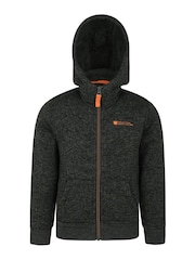 Mountain Warehouse Black Nevis Sherpa Lined Kids Hoodie - Image 1 of 5