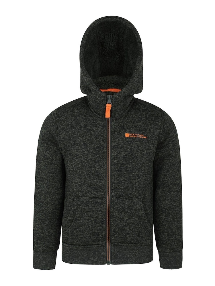 Mountain Warehouse Black Nevis Sherpa Lined Kids Hoodie - Image 1 of 5