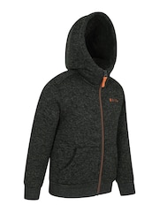 Mountain Warehouse Black Nevis Sherpa Lined Kids Hoodie - Image 2 of 5