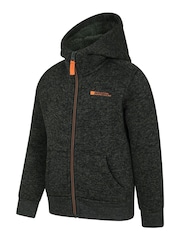 Mountain Warehouse Black Nevis Sherpa Lined Kids Hoodie - Image 3 of 5