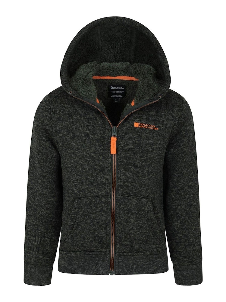 Mountain Warehouse Black Nevis Sherpa Lined Kids Hoodie - Image 5 of 5