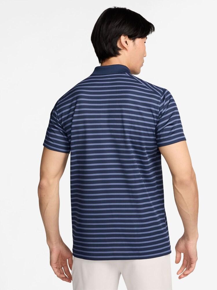 Nike Blue Dri-FIT Victory Striped Golf Polo Shirt - Image 2 of 3