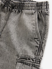 Grey Balloon Denim Cargo 100% Cotton Jeans with Elasticated Waist (3-16yrs) - Image 10 of 10