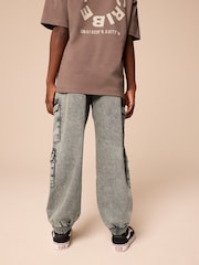 Grey Balloon Denim Cargo 100% Cotton Jeans with Elasticated Waist (3-16yrs) - Image 3 of 10