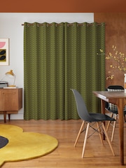 Orla Kiely Olive Green Linear Stem Made to Measure 100% Cotton Curtains - Image 2 of 9