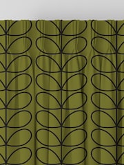 Orla Kiely Olive Green Linear Stem Made to Measure 100% Cotton Curtains - Image 5 of 9