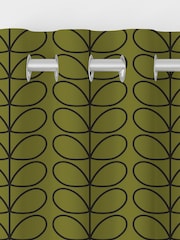 Orla Kiely Olive Green Linear Stem Made to Measure 100% Cotton Curtains - Image 7 of 9