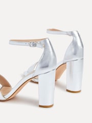 Linzi Silver Nelly Faux Suede Barely There Block Heeled Sandals - Image 4 of 5