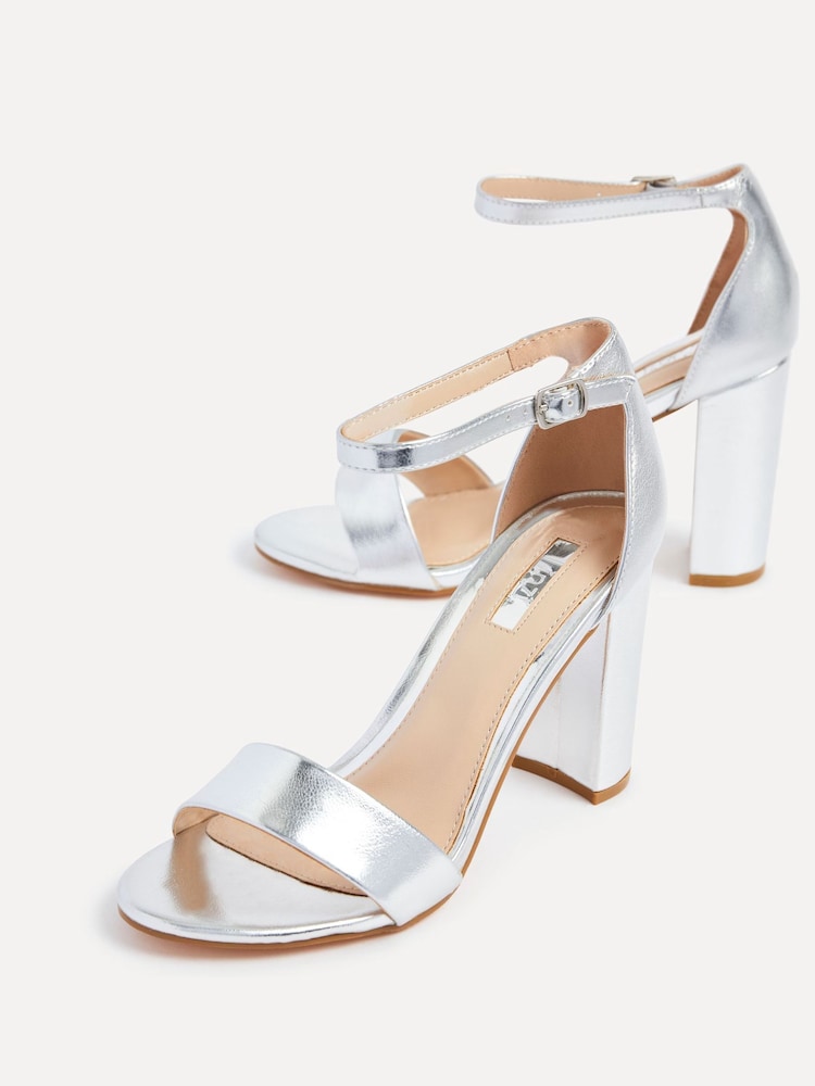 Plateado - Sandalias Nelly de tacón ancho de antelina Barely There de Linzi - Imagen 5 de 5 Plateado - Sandalias Nelly de tacón ancho de antelina Barely There de Linzi - Imagen 5 de 5