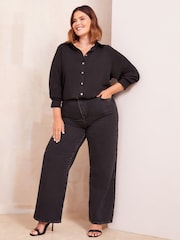 Curves Like These Black Long Sleeve Relaxed Shirt - Image 2 of 4