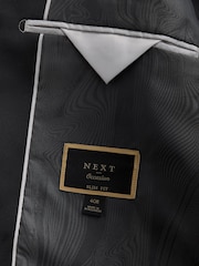 Black Slim Fit Glitter Tuxedo Suit Jacket - Image 11 of 13
