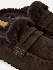 Qəhvəyi süet - Linzi Elma Fur Mule Slippers - 7şəkildən 6 şəkil