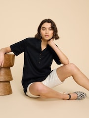 White Stuff Black 100% Linen Lina Tunic - Image 1 of 7