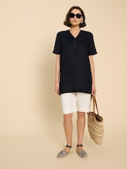White Stuff Black 100% Linen Lina Tunic - Image 3 of 7