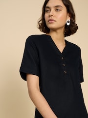 White Stuff Black 100% Linen Lina Tunic - Image 4 of 7