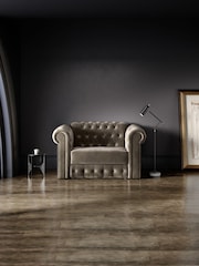Jay-Be Luxe Velvet Mink Brown Chesterfield Snuggle Sofa Bed - Image 1 of 6