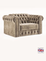 Jay-Be Luxe Velvet Mink Brown Chesterfield Snuggle Sofa Bed - Image 2 of 6