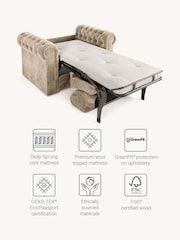 Jay-Be Luxe Velvet Mink Brown Chesterfield Snuggle Sofa Bed - Image 3 of 6