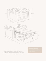 Jay-Be Luxe Velvet Mink Brown Chesterfield Snuggle Sofa Bed - Image 6 of 6
