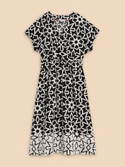 White Stuff Black Linen Blend Sophie Wrap Dress - Image 5 of 7