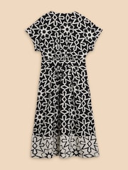 White Stuff Black Linen Blend Sophie Wrap Dress - Image 6 of 7