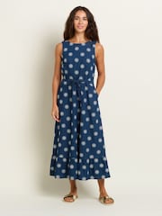 Brakeburn Blue 100% Cotton Daisy Denim Embroidered Maxi Dress - Image 1 of 5
