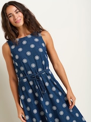 Brakeburn Blue 100% Cotton Daisy Denim Embroidered Maxi Dress - Image 5 of 5