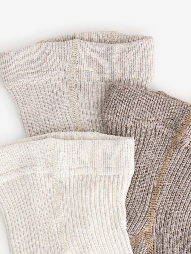 Chocolate Brown Rib Baby Tights 3 Pack (0mths-2yrs) - Image 6 of 6