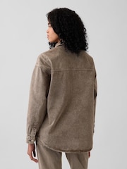 Marrón ácido - Chaqueta tipo camisa de denim extragrande de Gap - Imagen 6 de 7