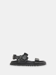 Whistles Black Sporty Ria Touch Fasten Sandals - Image 3 of 6