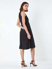 Roman Black Twist Front Stretch Dress - Image 3 of 5