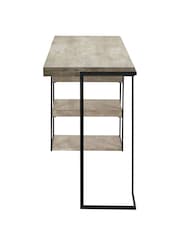 Pacific Grey Jersey Concrete Effect Wood and Black Iron Desk - Image 2 of 6
