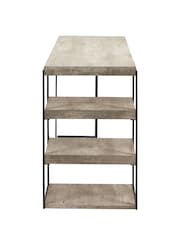 Pacific Grey Jersey Concrete Effect Wood and Black Iron Desk - Image 3 of 6
