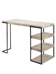 Pacific Grey Jersey Concrete Effect Wood and Black Iron Desk - Image 5 of 6