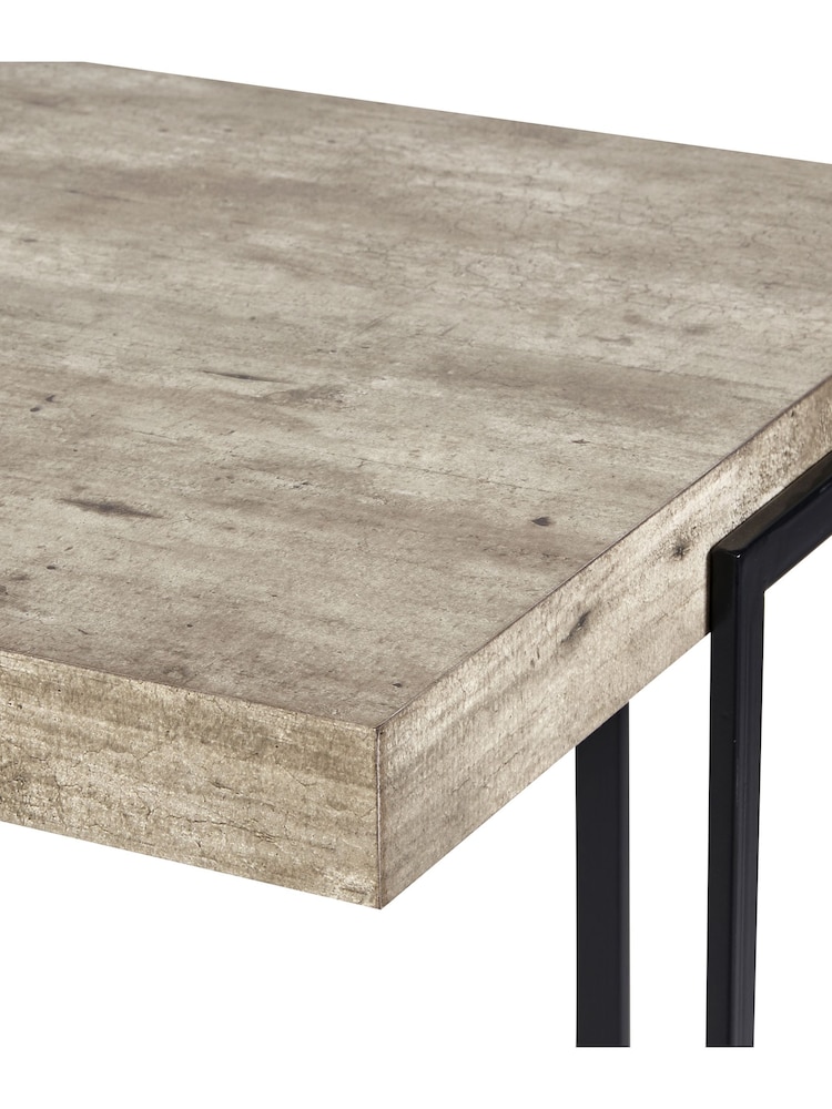 Pacific Grey Jersey Concrete Effect Wood and Black Iron Desk - Image 6 of 6