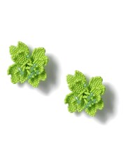 Aela Green Seedbead Flower Stud Earrings - Image 1 of 2