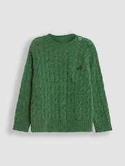 JoJo Maman Bébé Khaki Green Cable Jumper - Image 1 of 3