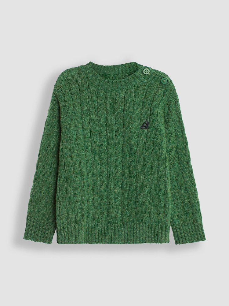 JoJo Maman Bébé Khaki Green Cable Jumper - Image 1 of 3