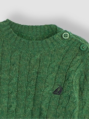 JoJo Maman Bébé Khaki Green Cable Jumper - Image 3 of 3