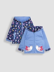 JoJo Maman Bébé Blue Bird Appliqué Reversible Hoodie - Image 1 of 4
