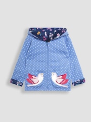 JoJo Maman Bébé Blue Bird Appliqué Reversible Hoodie - Image 2 of 4
