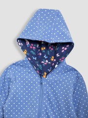 JoJo Maman Bébé Blue Bird Appliqué Reversible Hoodie - Image 6 of 7