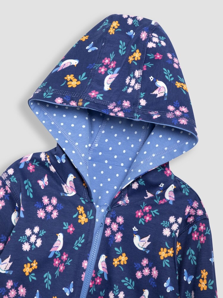 JoJo Maman Bébé Blue Bird Appliqué Reversible Hoodie - Image 7 of 7 JoJo Maman Bébé Blue Bird Appliqué Reversible Hoodie - Image 7 of 7
