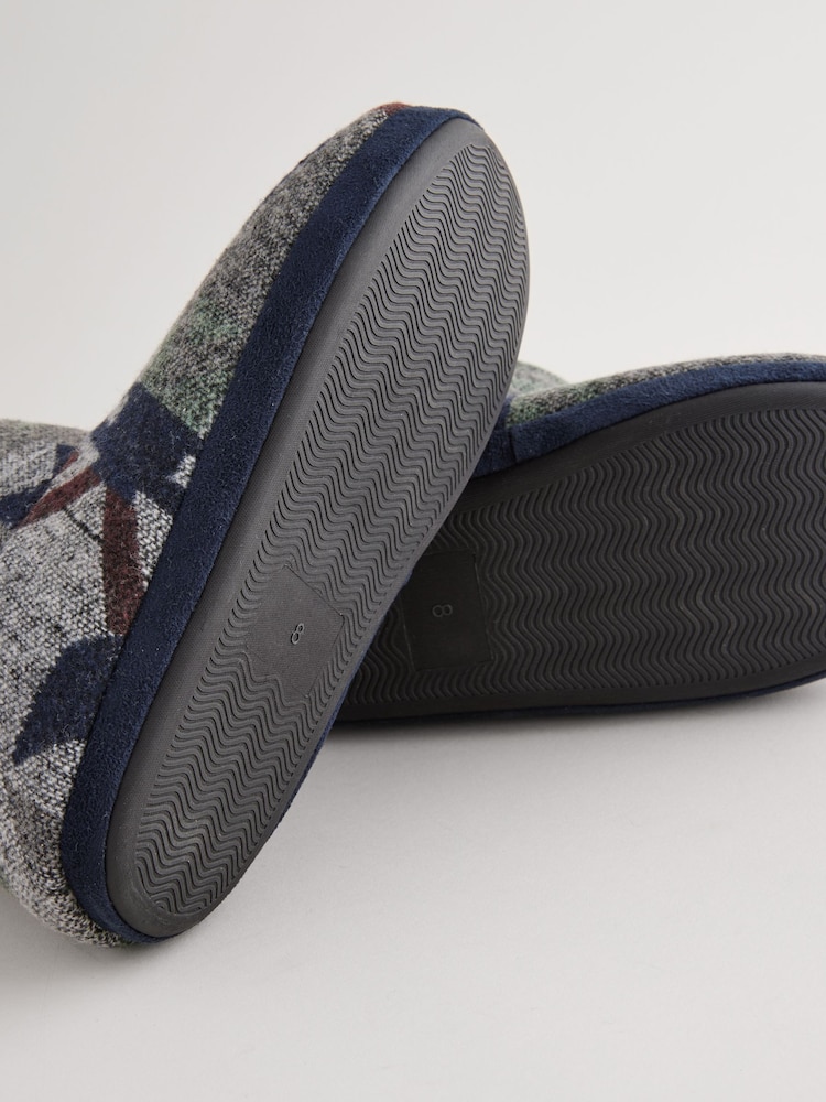 Navy Woven Boot Slippers - Image 6 of 6